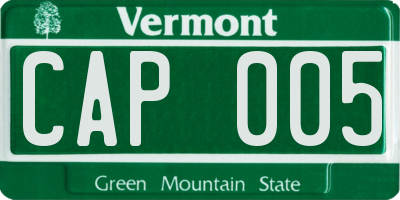 VT license plate CAP005