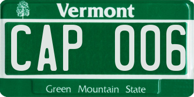 VT license plate CAP006