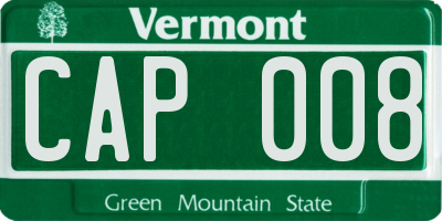 VT license plate CAP008