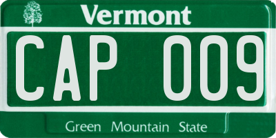 VT license plate CAP009