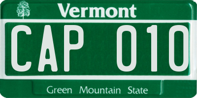 VT license plate CAP010