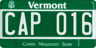 VT license plate CAP016