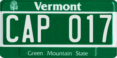 VT license plate CAP017