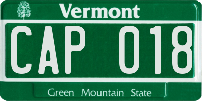 VT license plate CAP018
