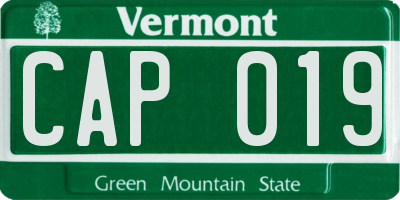 VT license plate CAP019