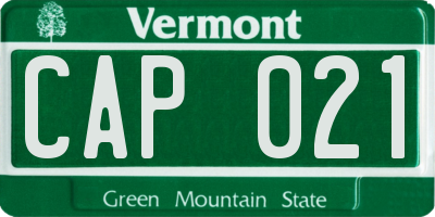 VT license plate CAP021