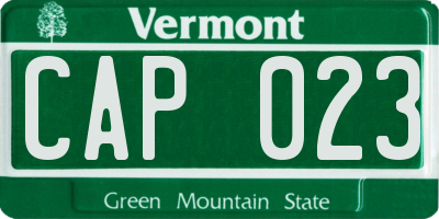 VT license plate CAP023