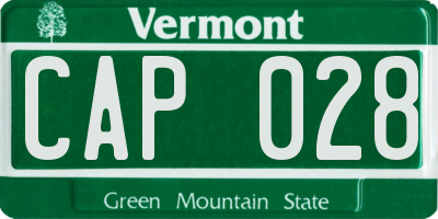 VT license plate CAP028