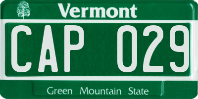 VT license plate CAP029