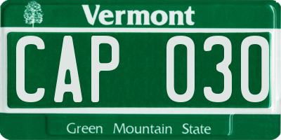 VT license plate CAP030