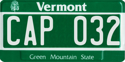 VT license plate CAP032