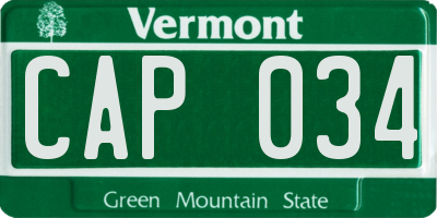 VT license plate CAP034