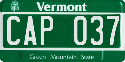 VT license plate CAP037