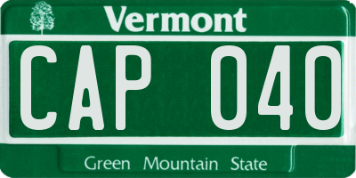 VT license plate CAP040