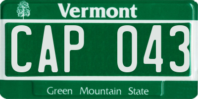 VT license plate CAP043