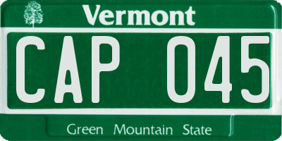VT license plate CAP045