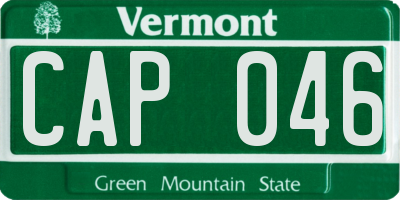VT license plate CAP046