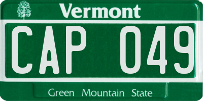VT license plate CAP049