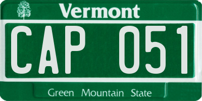 VT license plate CAP051