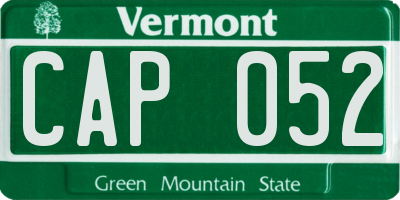 VT license plate CAP052