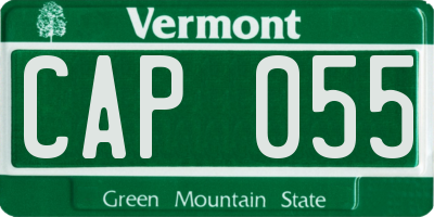 VT license plate CAP055