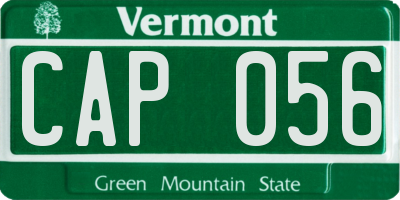 VT license plate CAP056