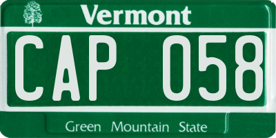 VT license plate CAP058