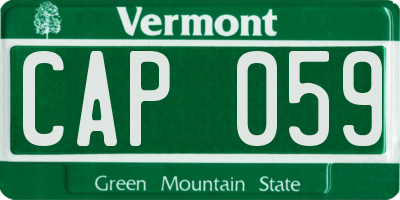 VT license plate CAP059