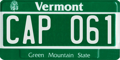 VT license plate CAP061