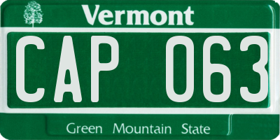 VT license plate CAP063