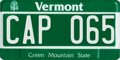 VT license plate CAP065