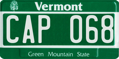 VT license plate CAP068