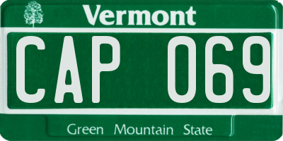 VT license plate CAP069