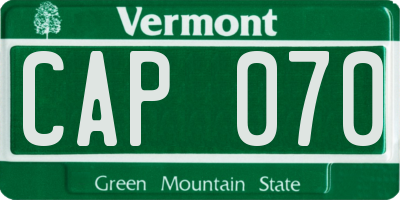 VT license plate CAP070