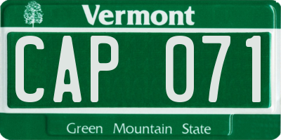VT license plate CAP071