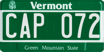 VT license plate CAP072