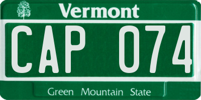 VT license plate CAP074