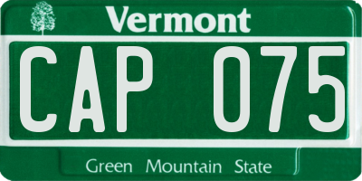 VT license plate CAP075