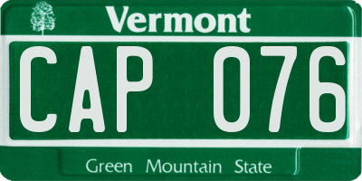 VT license plate CAP076