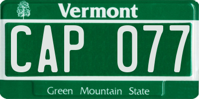 VT license plate CAP077