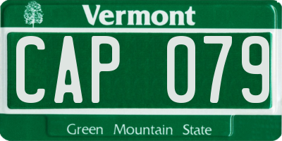 VT license plate CAP079
