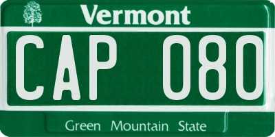VT license plate CAP080