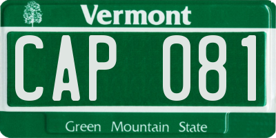 VT license plate CAP081