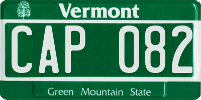 VT license plate CAP082