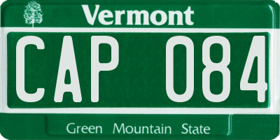 VT license plate CAP084