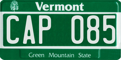 VT license plate CAP085