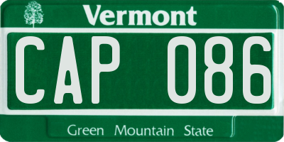 VT license plate CAP086