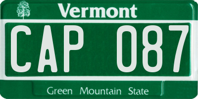 VT license plate CAP087