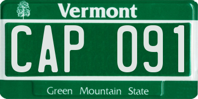 VT license plate CAP091