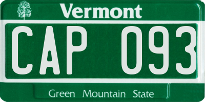 VT license plate CAP093